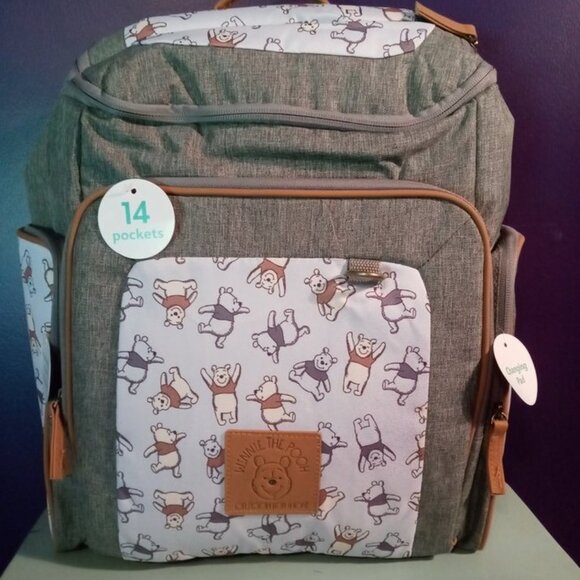 Disney Winnie the Pooh Mult-pocket Diaper Bag Set  - NWT - Picture 1 of 10